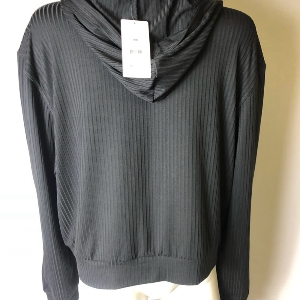 Secret Treasures Ribbed Zip-Up Sweatshirt With Hood - Picture 5 of 8